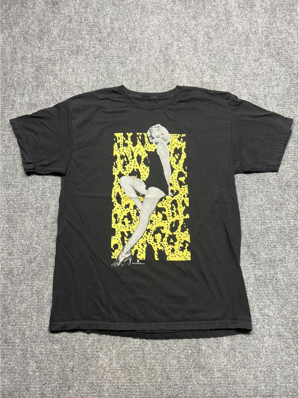 WeLoveFine Red Carpet Noir Mens Marilyn Monroe Black Shirt Large
